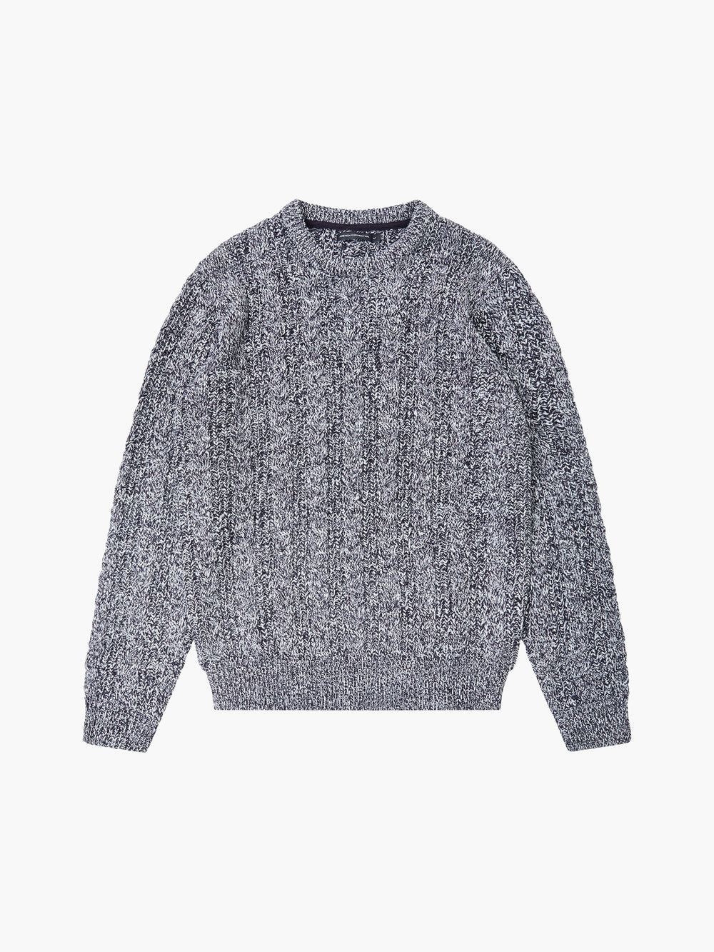Cable Knit Crew Neck Jumper Dark Navy Twist | French Connection UK