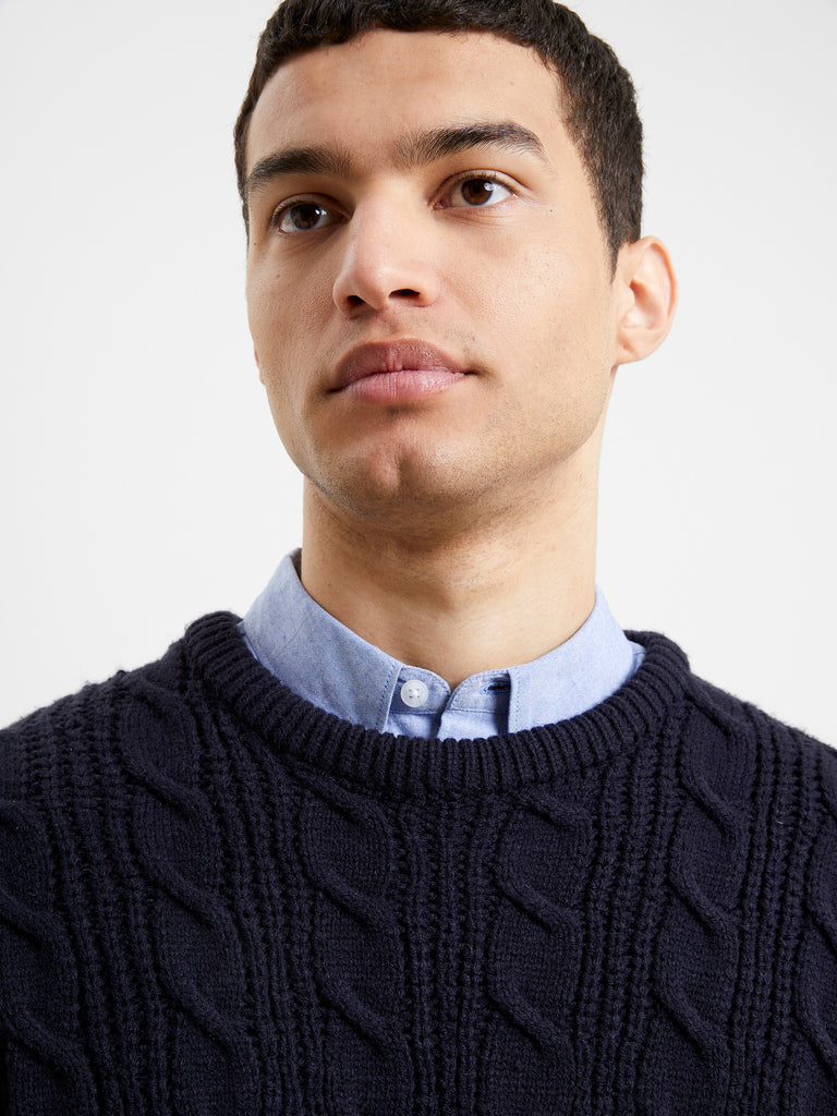 Soft Cable Knit Crew Neck Jumper Dark Navy | French Connection UK