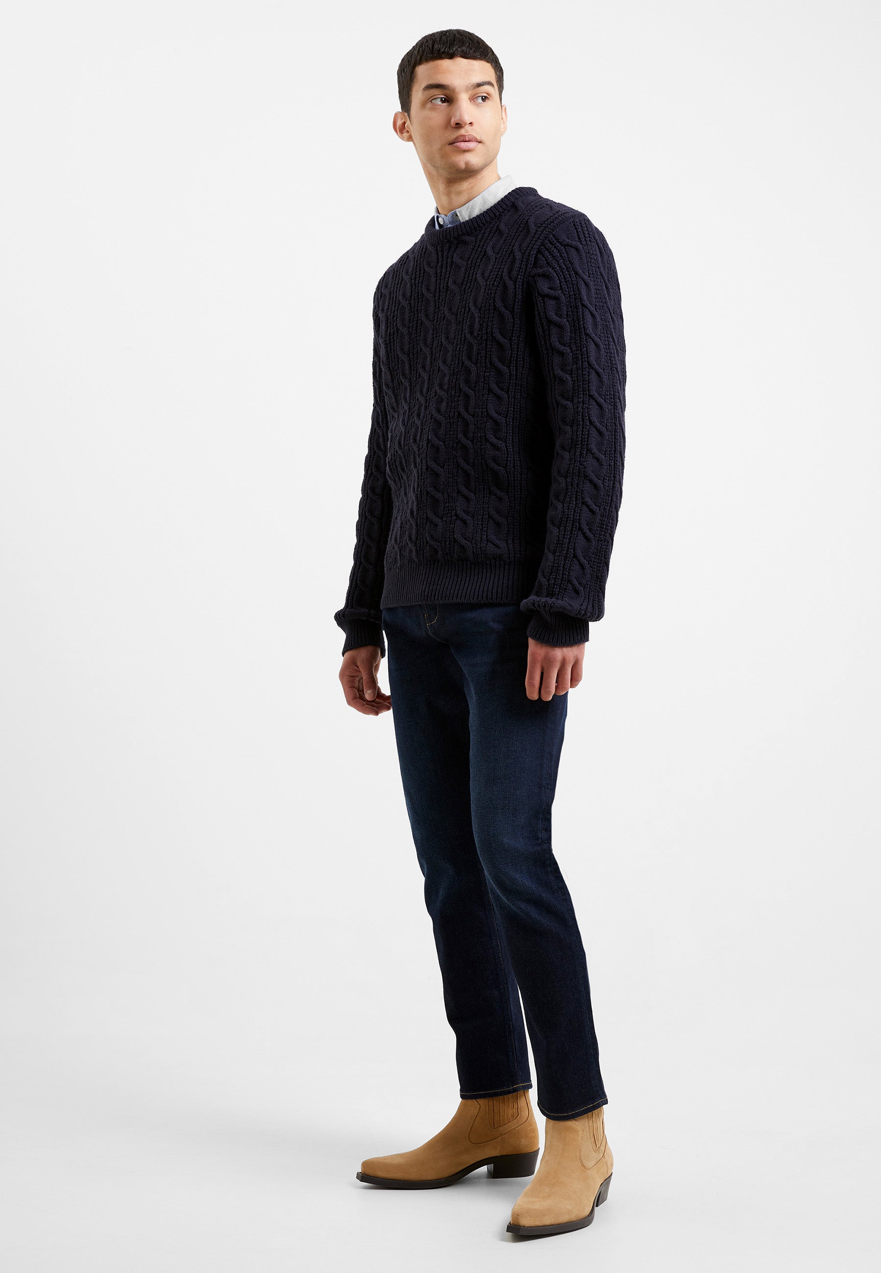Soft Cable Knit Crew Neck Jumper
