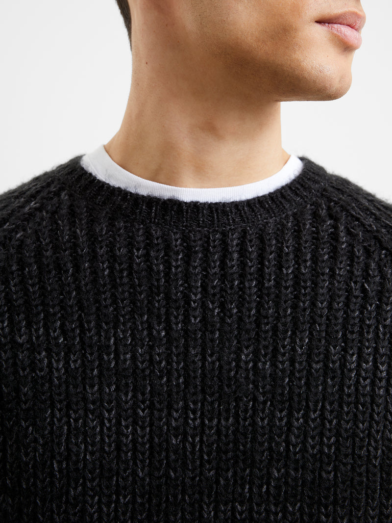 Space Twist Jumper Black Charcoal French Connection UK