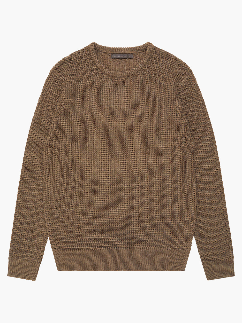 waffle knit crew neck shirt