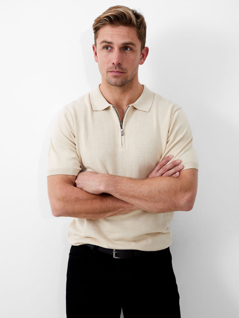 short sleeve polo with necktie