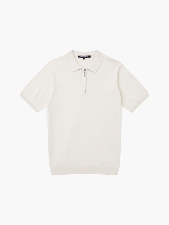 Zip Neck Short Sleeve Polo Shirt