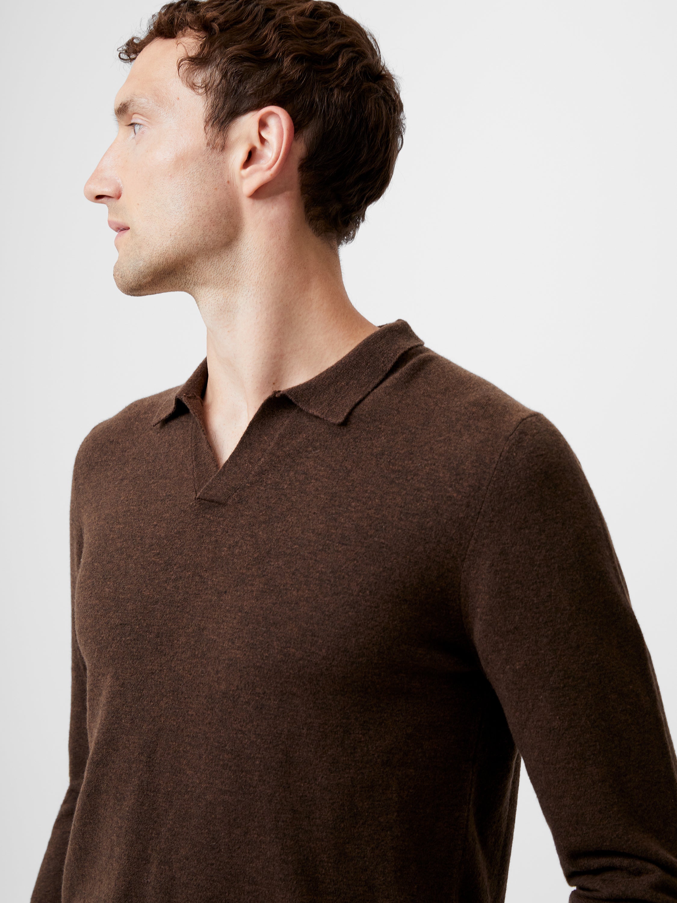 Ribbed Collar Knit Top