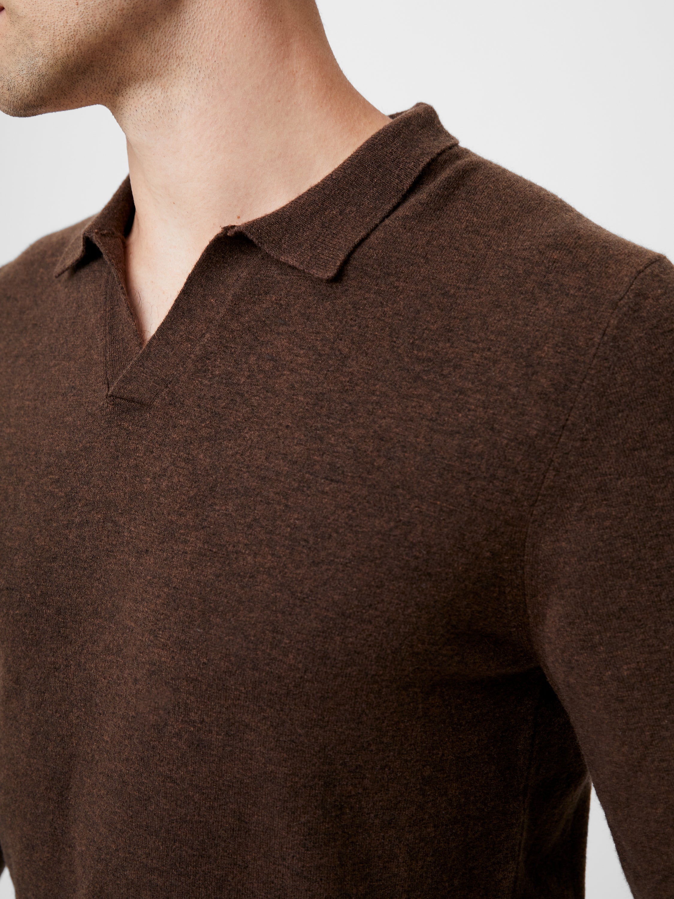 Ribbed Collar Knit Top