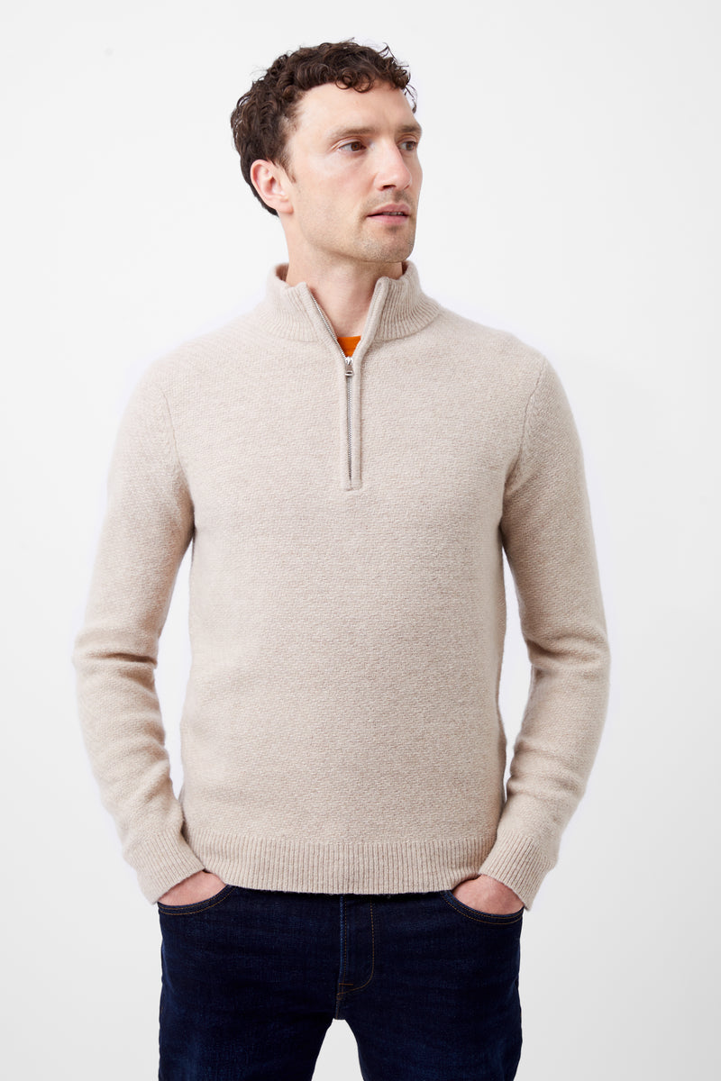 Textured Half Zip Jumper