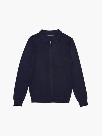 Formal Zip Through Pocket Knit Shirt
