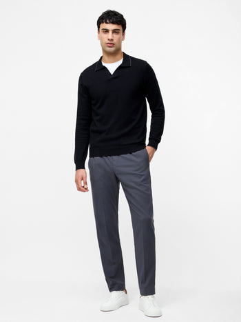 Long Sleeve Trophy Knit Polo Shirt