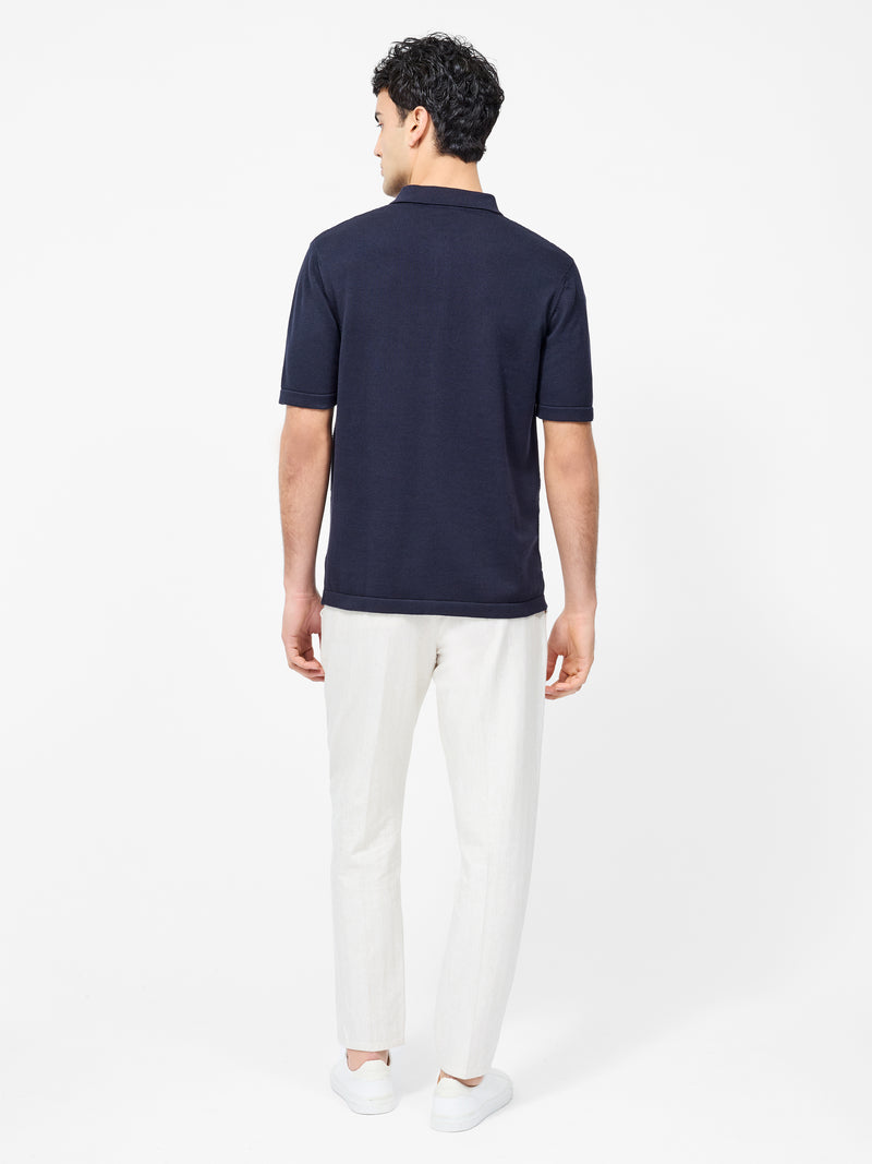 Textured Jacquard Block Polo Shirt