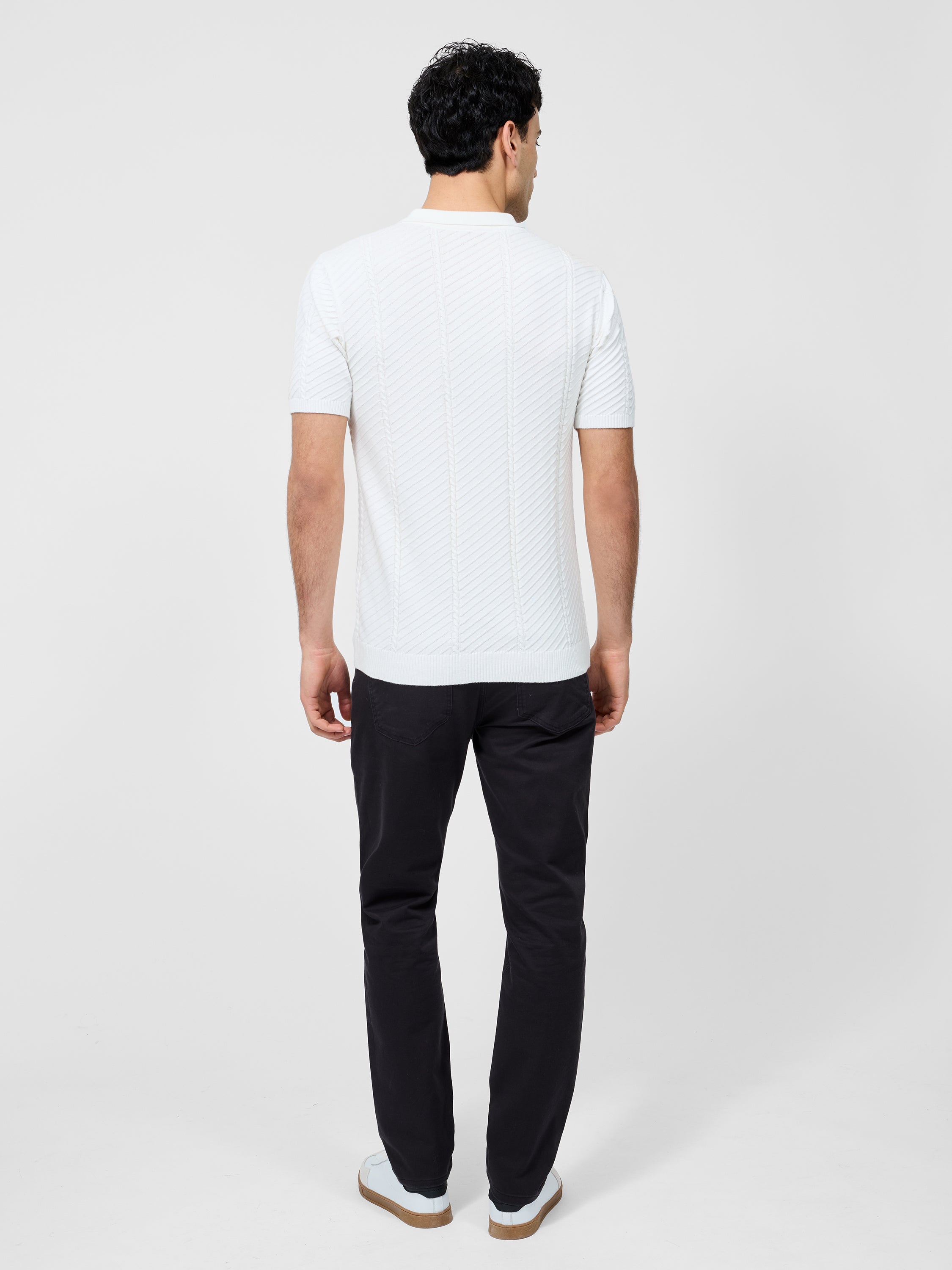 Vertical Textured Stripe Polo