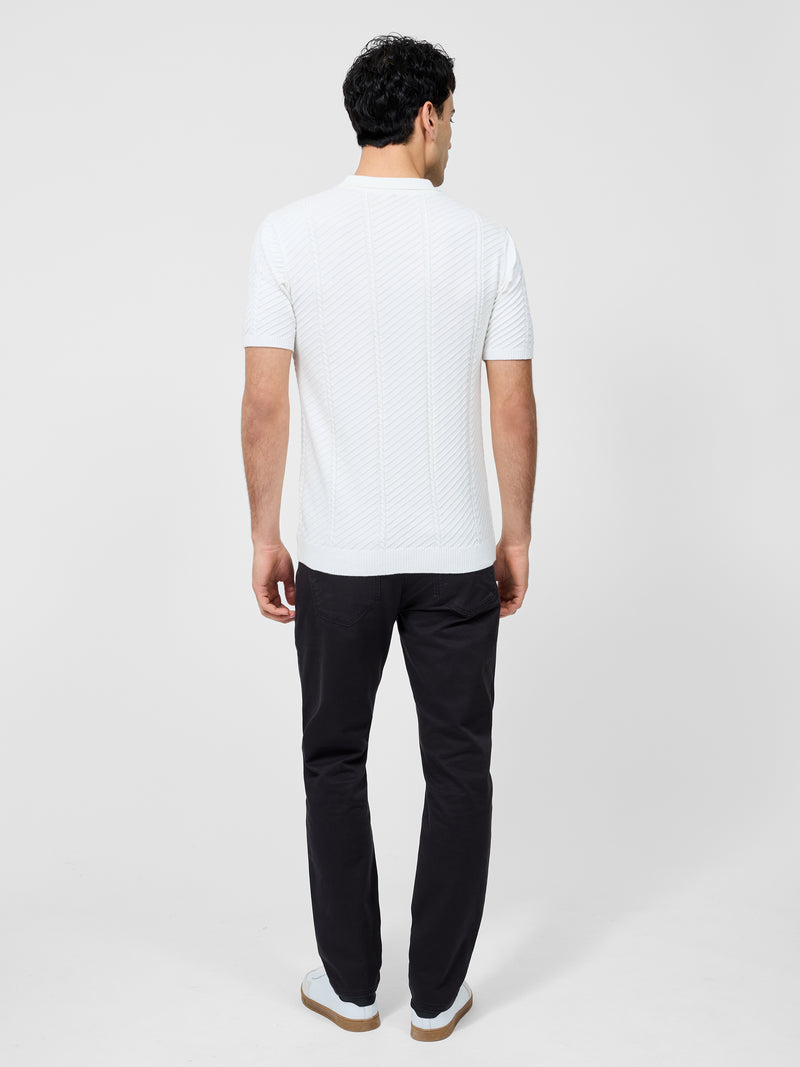 Vertical Textured Stripe Polo