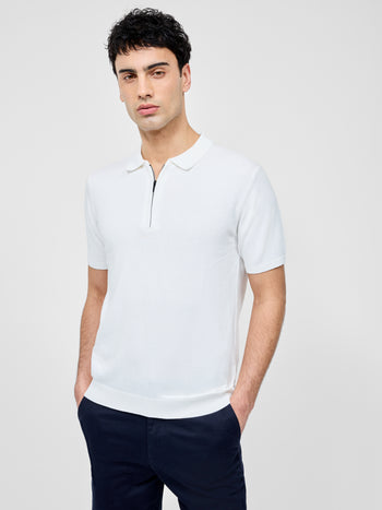 Knitted Zip Polo Shirt