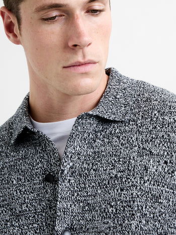 Long Sleeve Melange Knitted Shirt