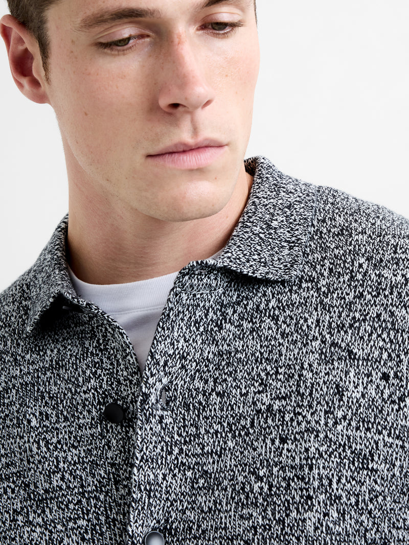 Long Sleeve Melange Knitted Shirt