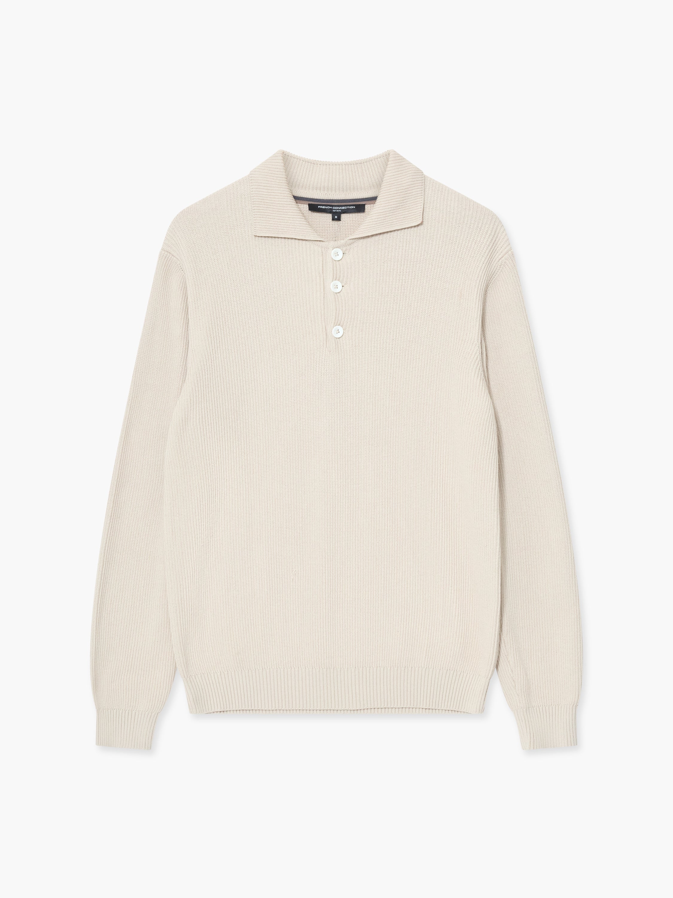 Heavy Knitted Long Sleeve Polo Jumper