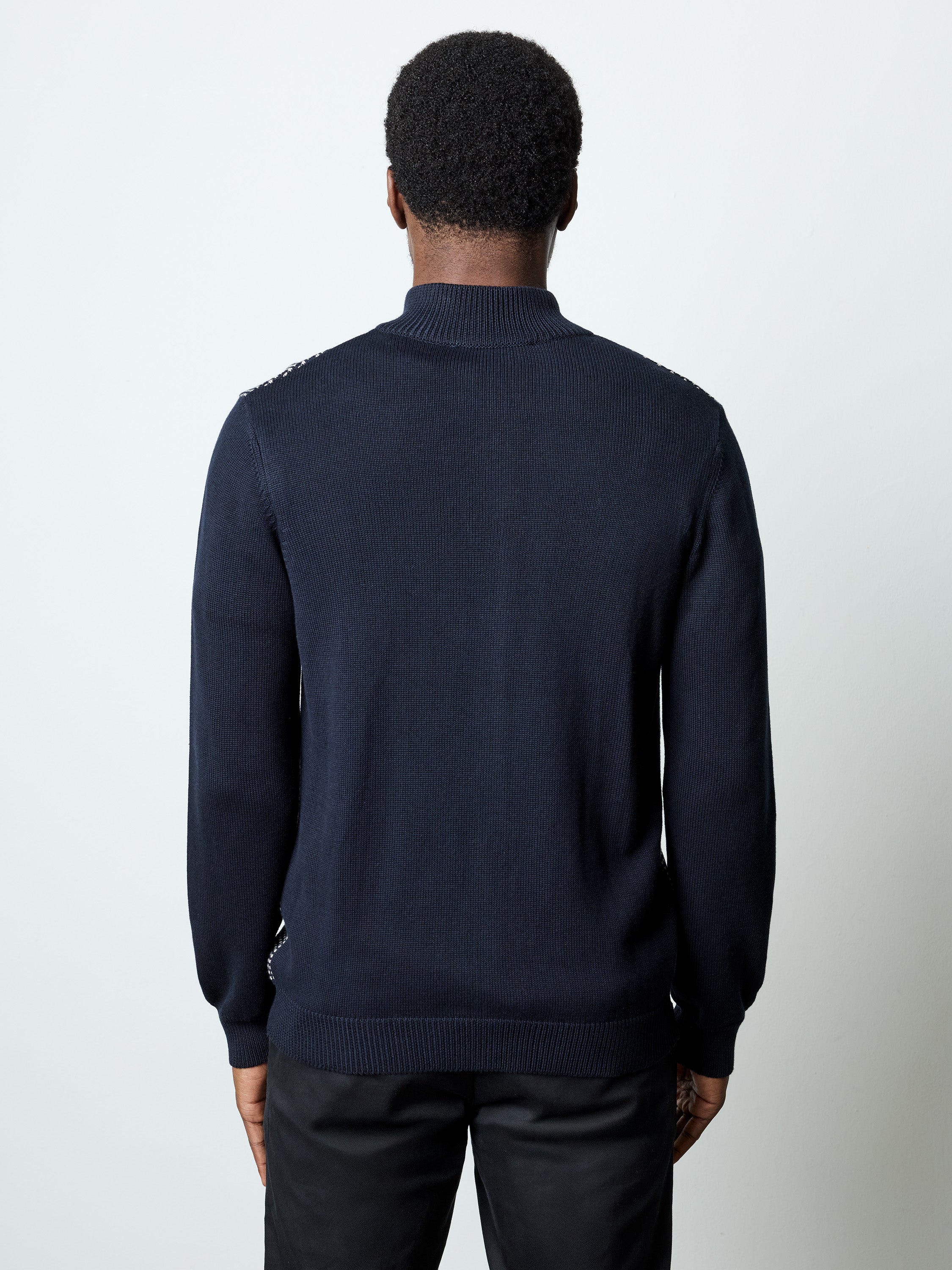 Birdseye Long Sleeve Zip Through Jumper