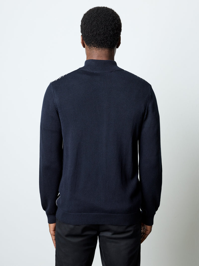 Birdseye Long Sleeve Zip Through Jumper