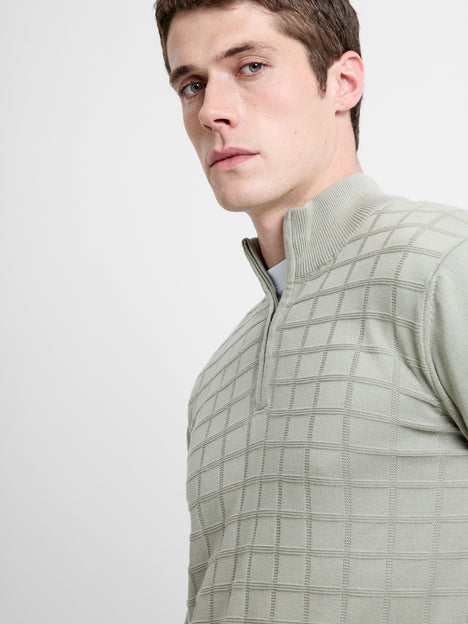 Long Sleeve Half Zip Knit Jumper