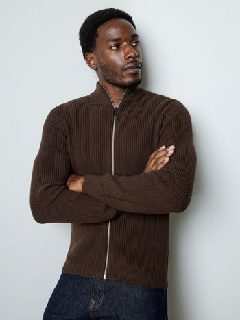 Full Zip Funnel Neck Jumper