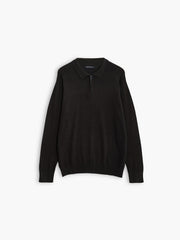 Luxe Zip Long Sleeve Knit Polo
