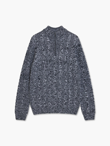Half Zip Cable Twist Knit Jumper
