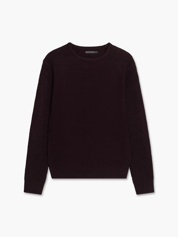 Waffle Knit Crew Neck Jumper