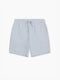 Seersucker Blue Striped Drawstring Shorts