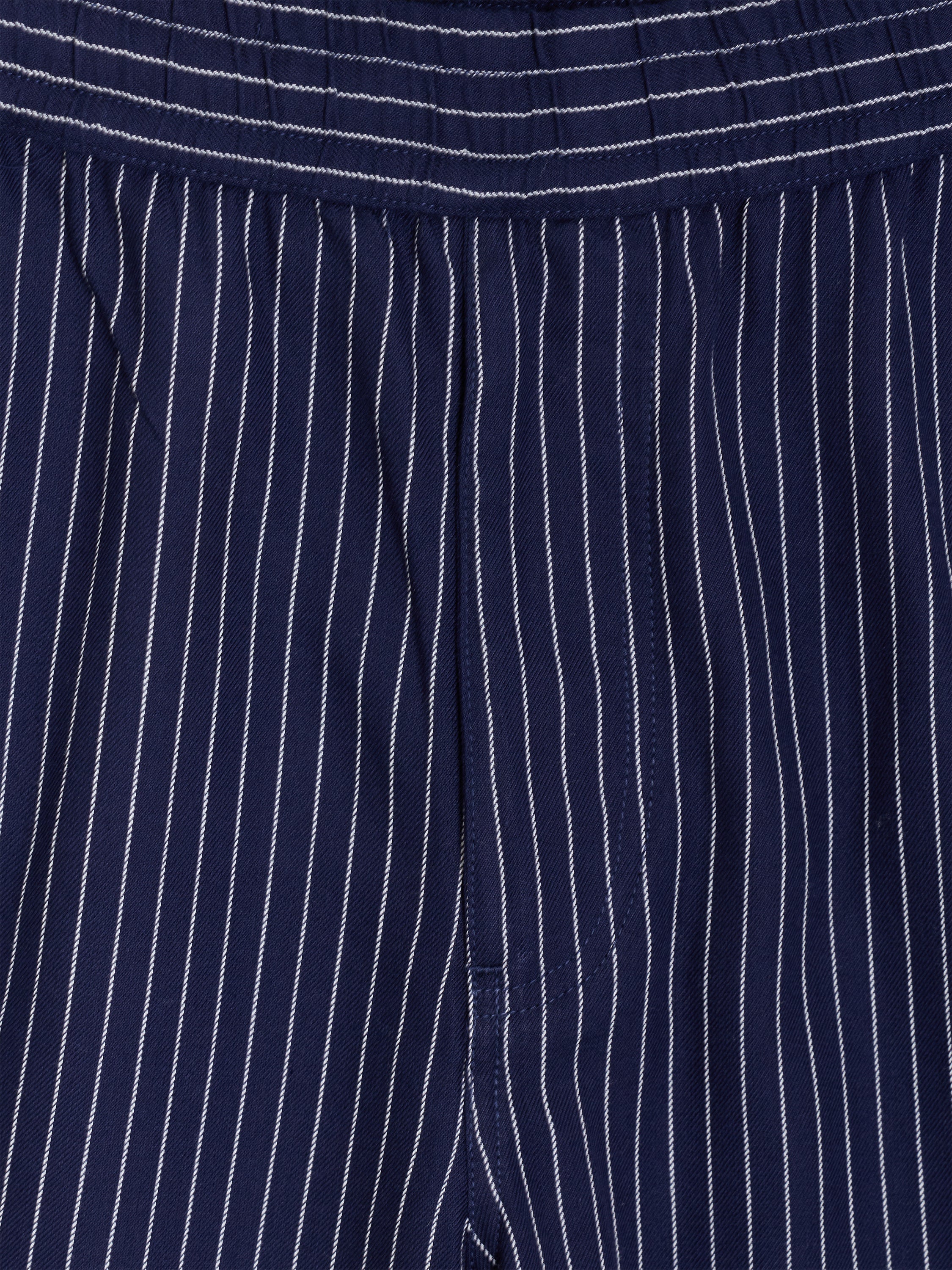 Twill Navy Blue Striped Shorts