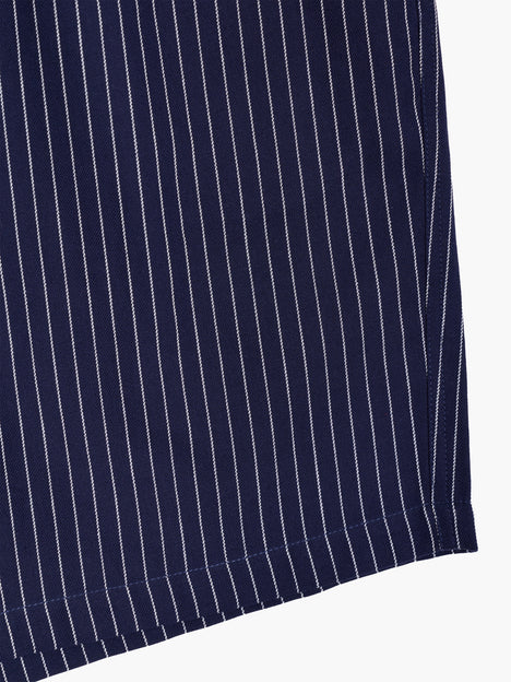 Twill Navy Blue Striped Shorts