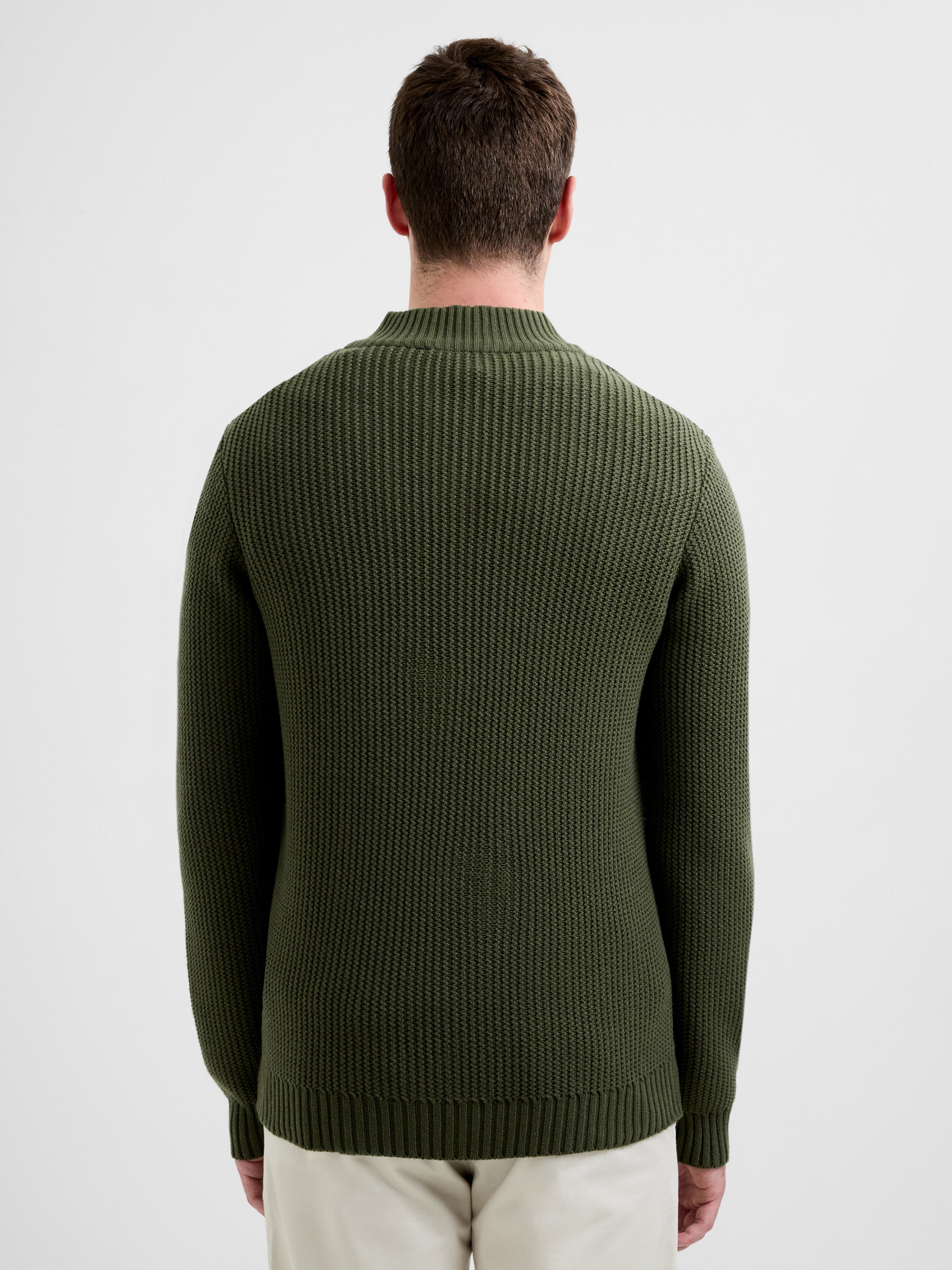 Half Zip Mock Neck Jumper Moss Green | French Connection UK