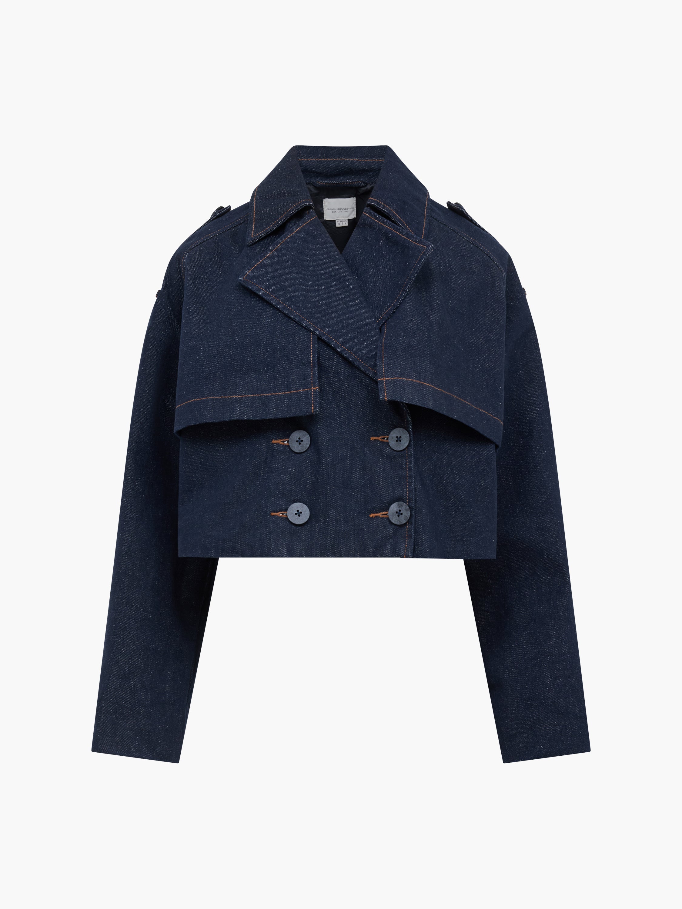 Aussie Denim Cropped Trench Coat