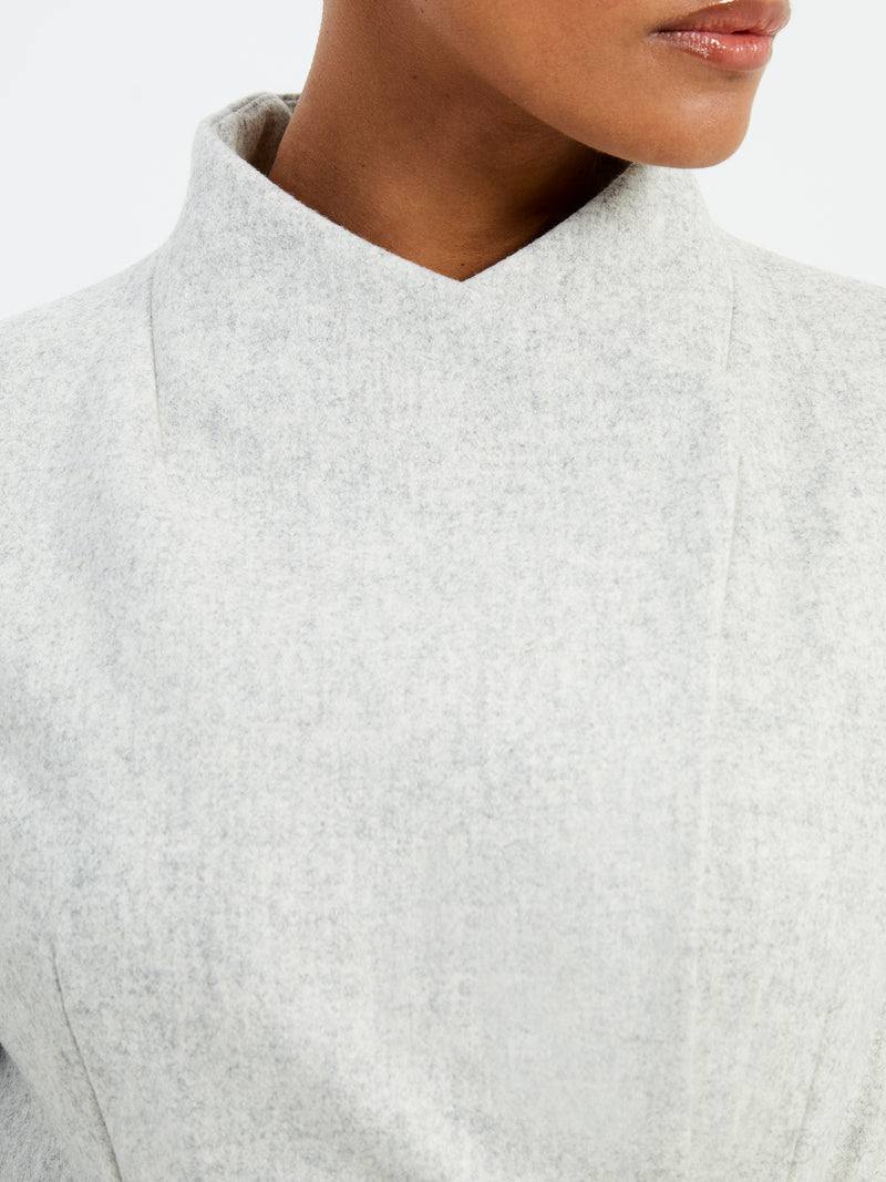 French connection platform felt crossover coat discount