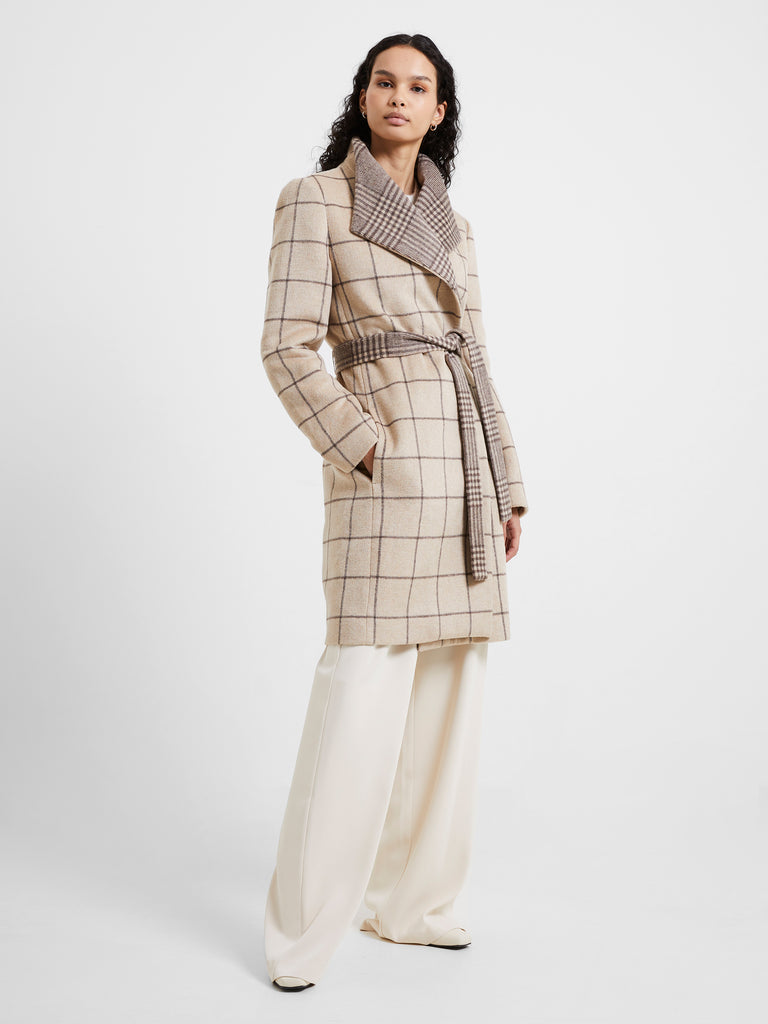French connection faux fur belted coat outlet