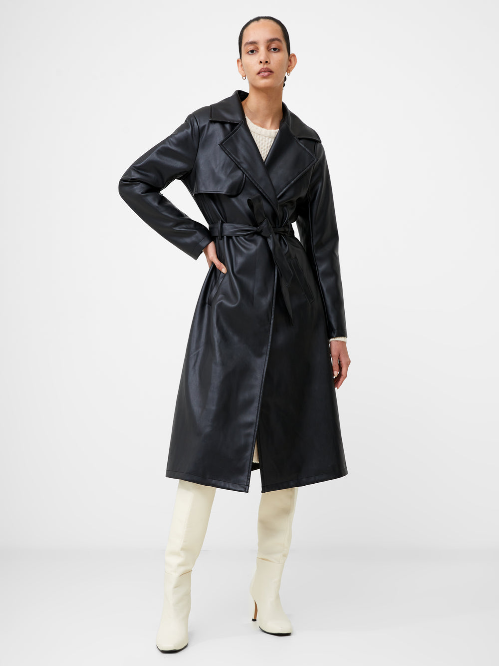 Black pu trench hotsell