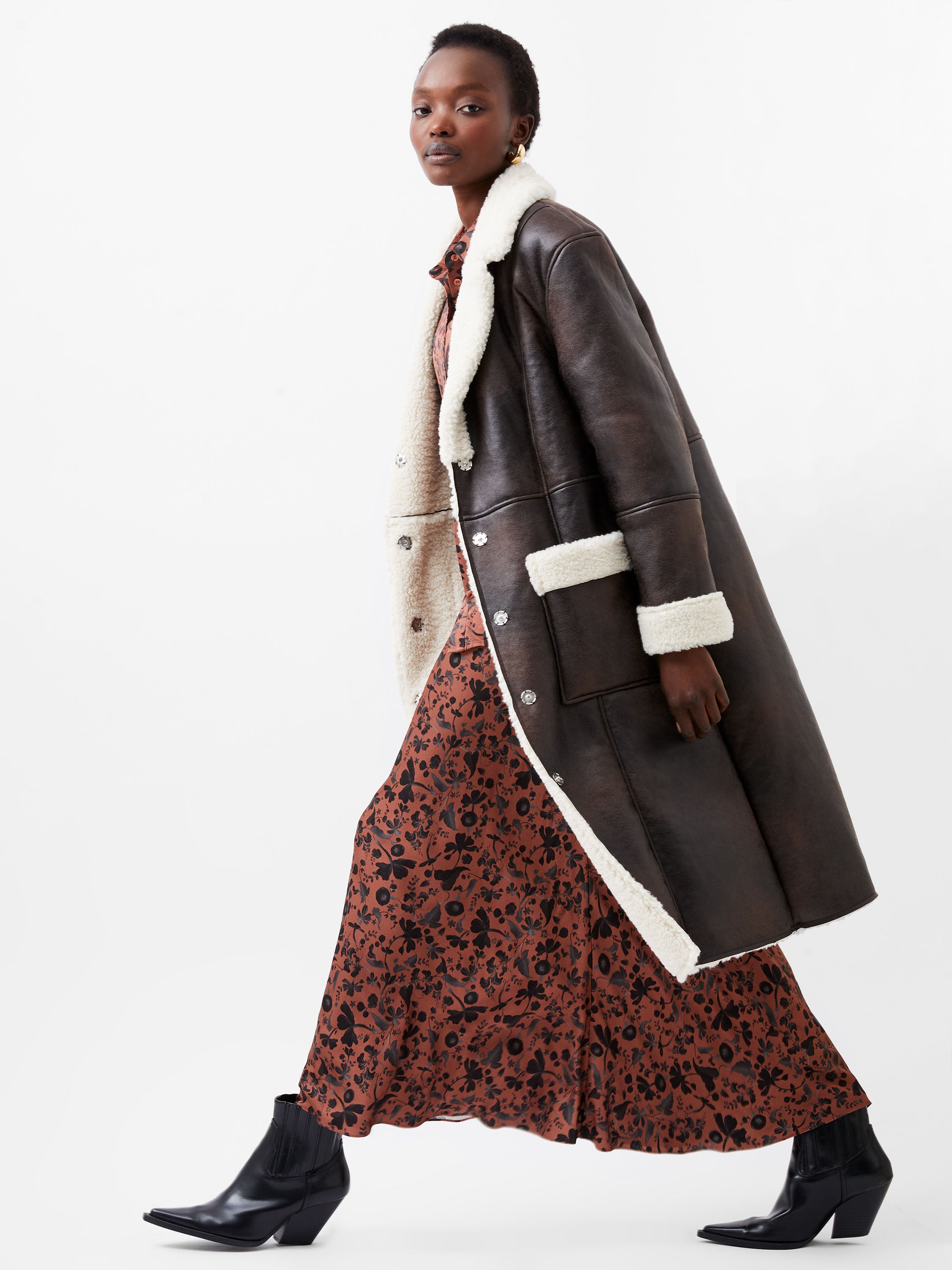 French connection faux shearling coat on sale