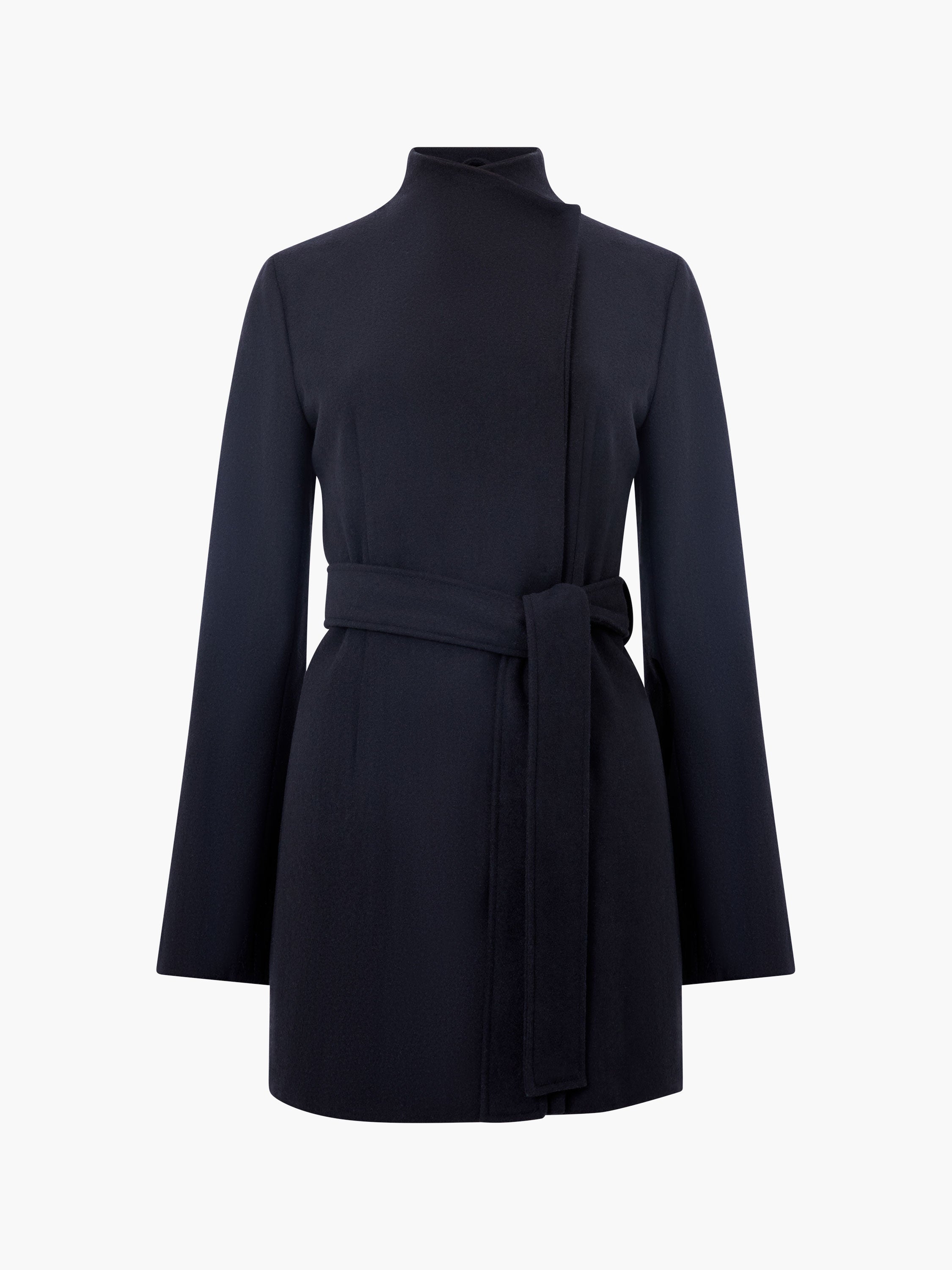 Belted Wrap Mid Length Coat Black French Connection UK