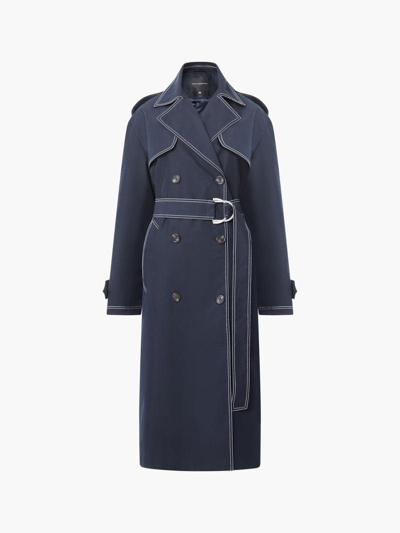 Afton Contrast Stitch Belted Trench Coat