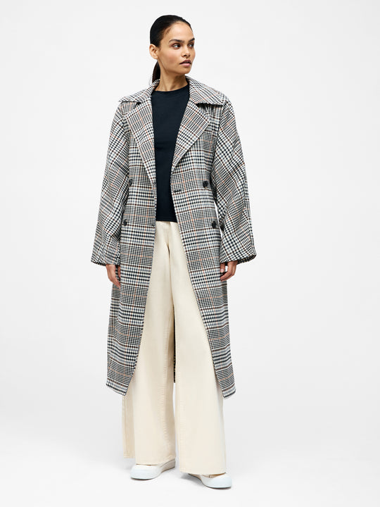 Check Trench Coat