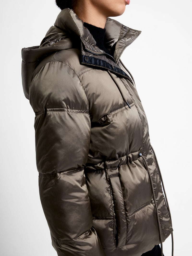 Kendra Nylon Hooded Puffer Jacket