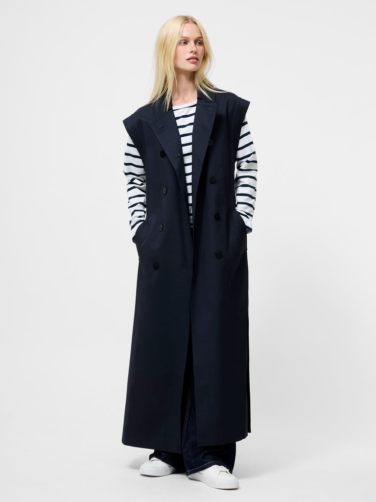 Danby Sleeveless Trench Coat Navy | French Connection UK