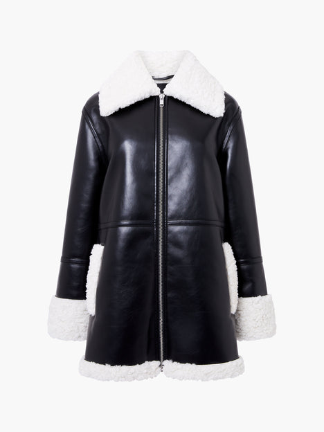 Ajani PU Faux Fur Coat