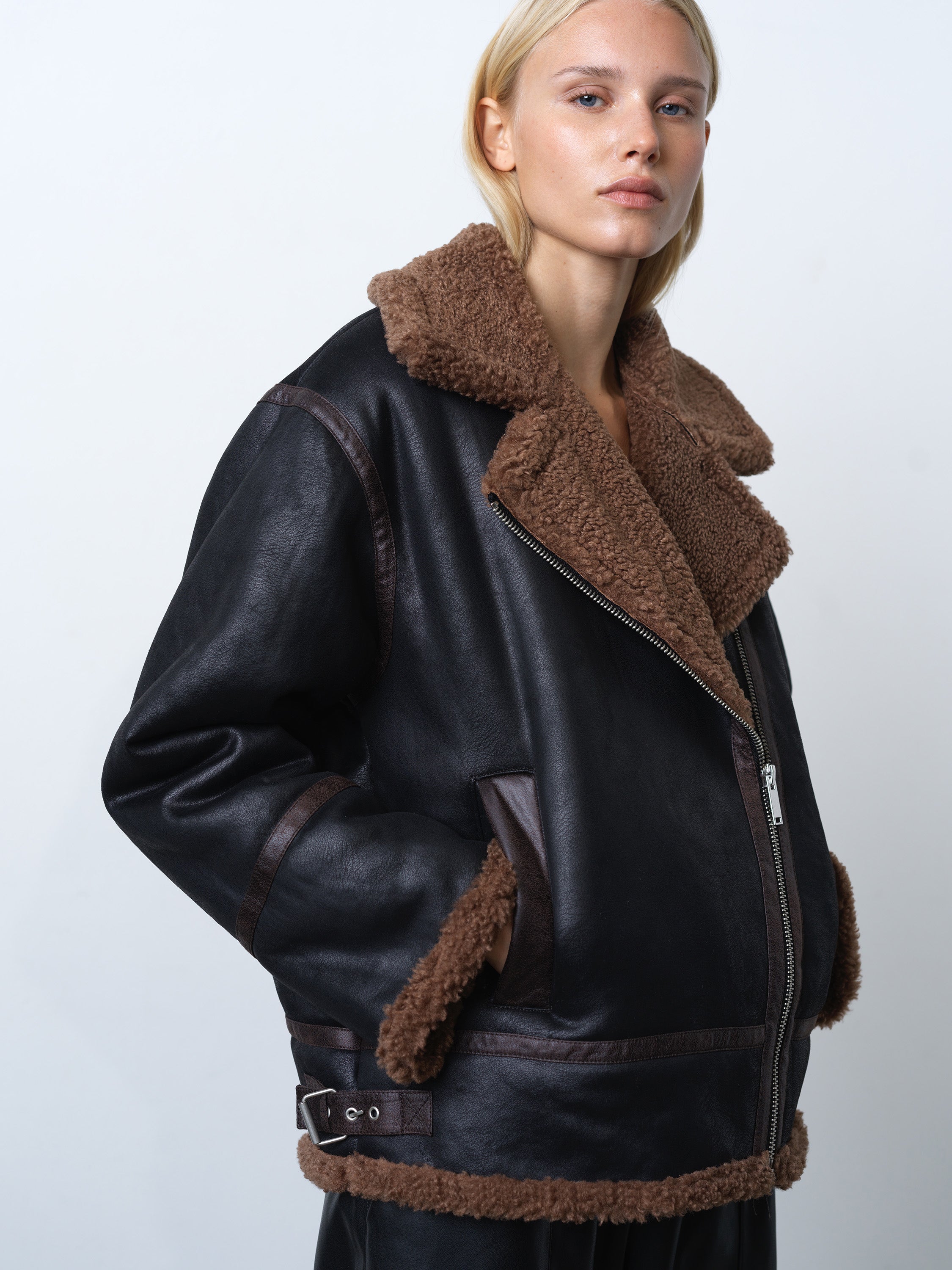 Suedette Zip Up Jacket