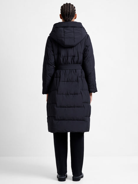 Minnie Belted Long Sleeve Hooded Coat