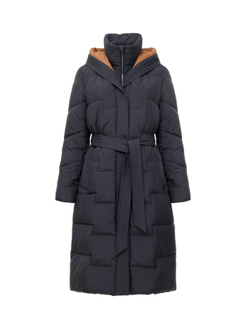 Minnie Belted Long Sleeve Hooded Coat