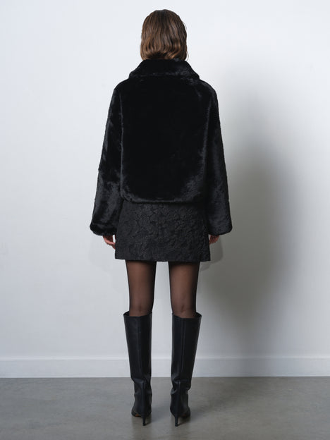 Theresa Faux Fur Diamante Short Coat