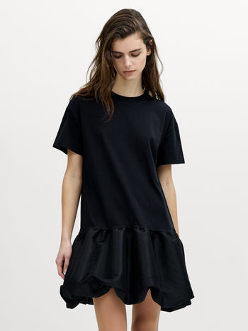 Sivine Bubble Hem Black Mini Dress