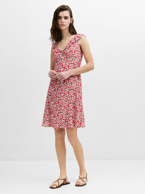 Tula Eco Floral Frill V-Neck Tea Dress