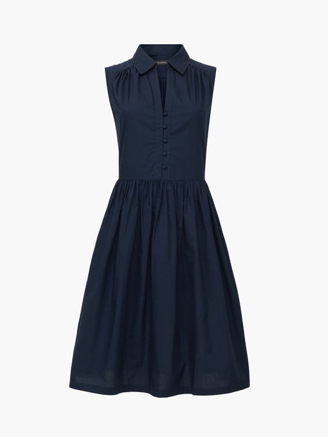 Poplin Sleeveless Smock Dress