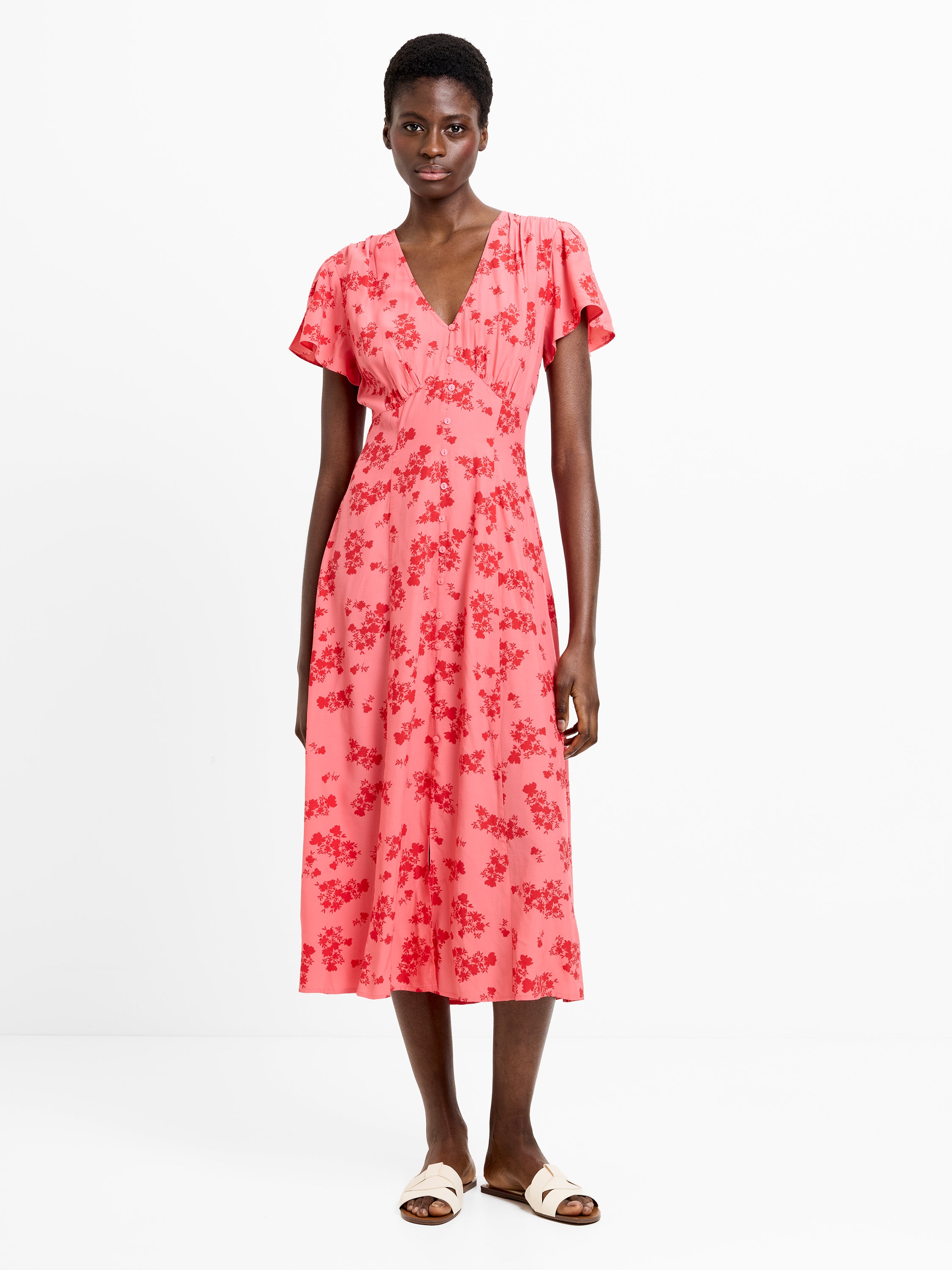 raquel floral midi dress Elie Tahari The Raquel Spring Morning Floral Midi Dress
