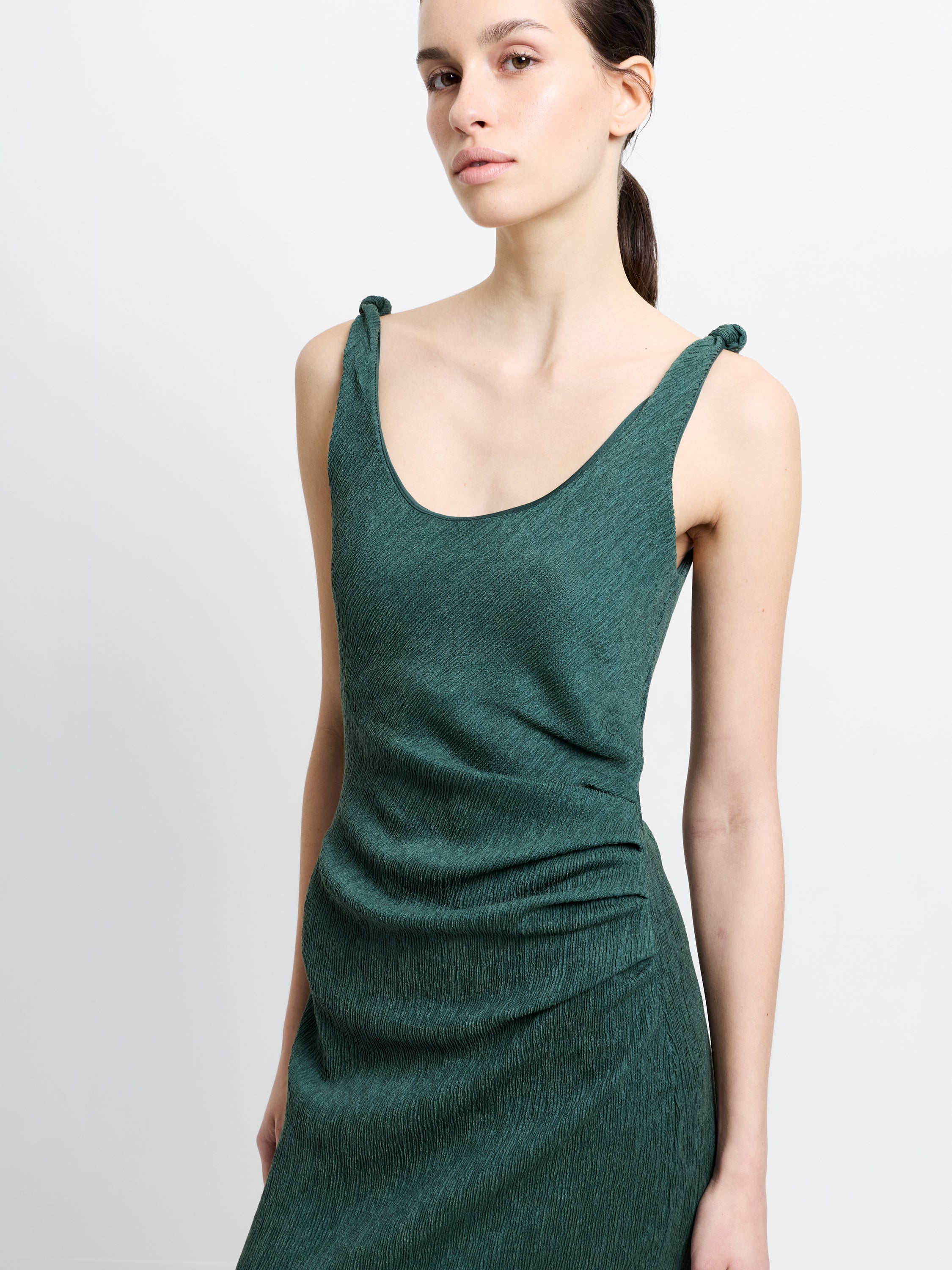 Trixie Textured Knot Strap Midi Dress